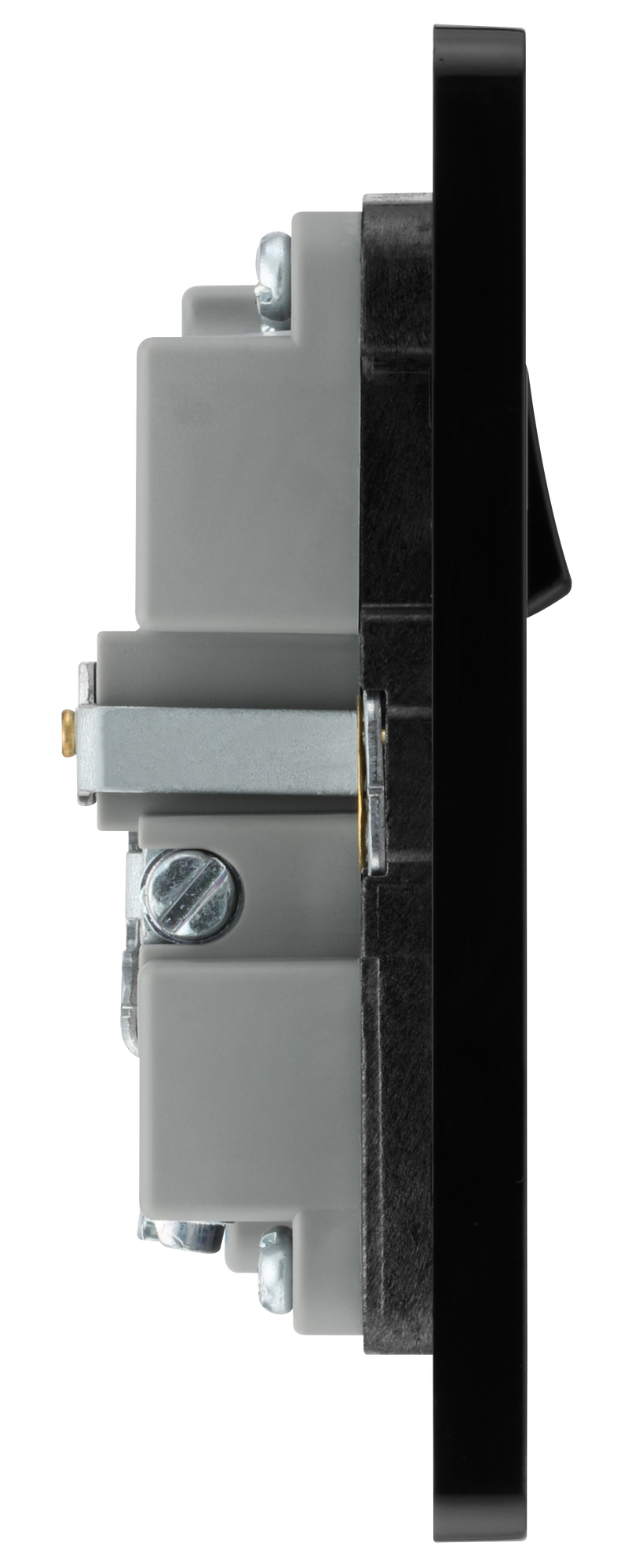 BG Electrical Evolve Matt Black - Single, switched, single pole, with 1 x USB A + 1 x USB C