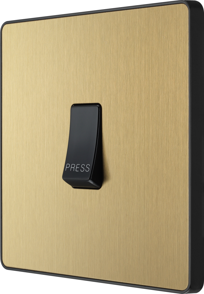 BG Electrical Evolve Satin Brass - Single, bell push switch