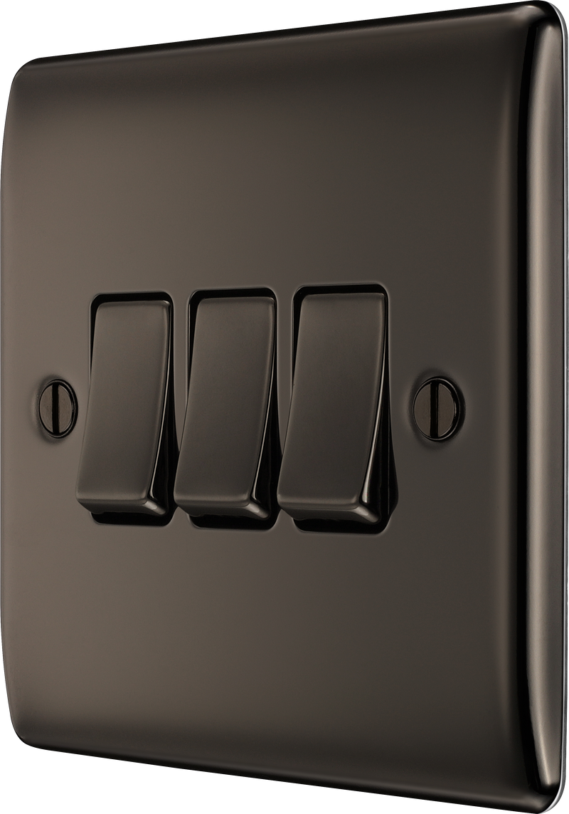 BG Electrical Nexus Metal Black Nickel - Triple, 2 way switch