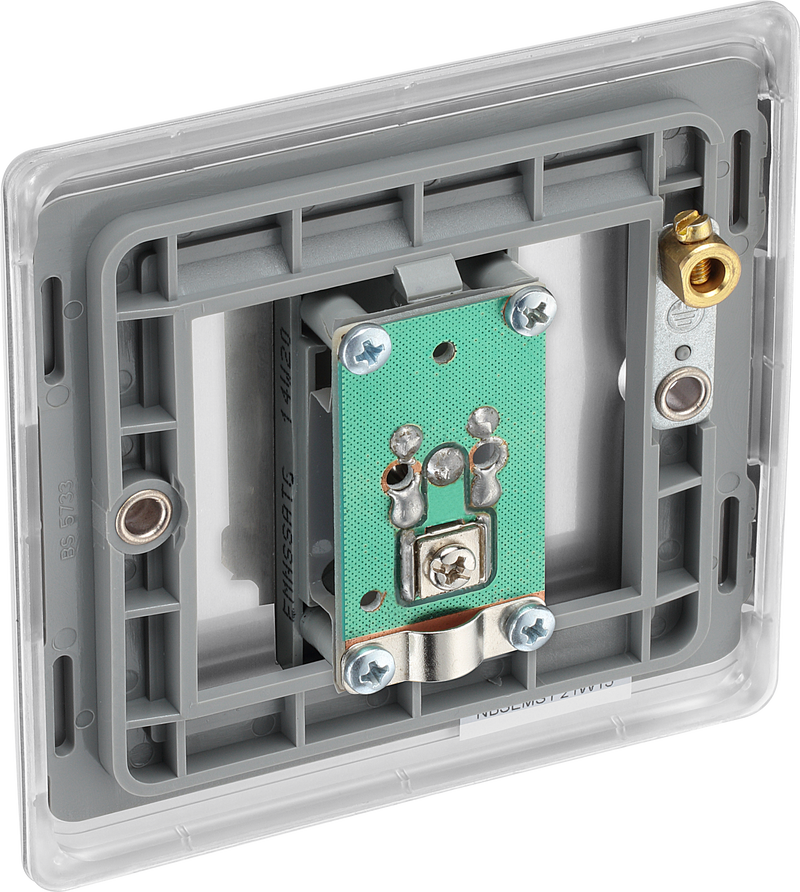 BG Electrical Nexus Metal Brushed Steel - Single, satellite