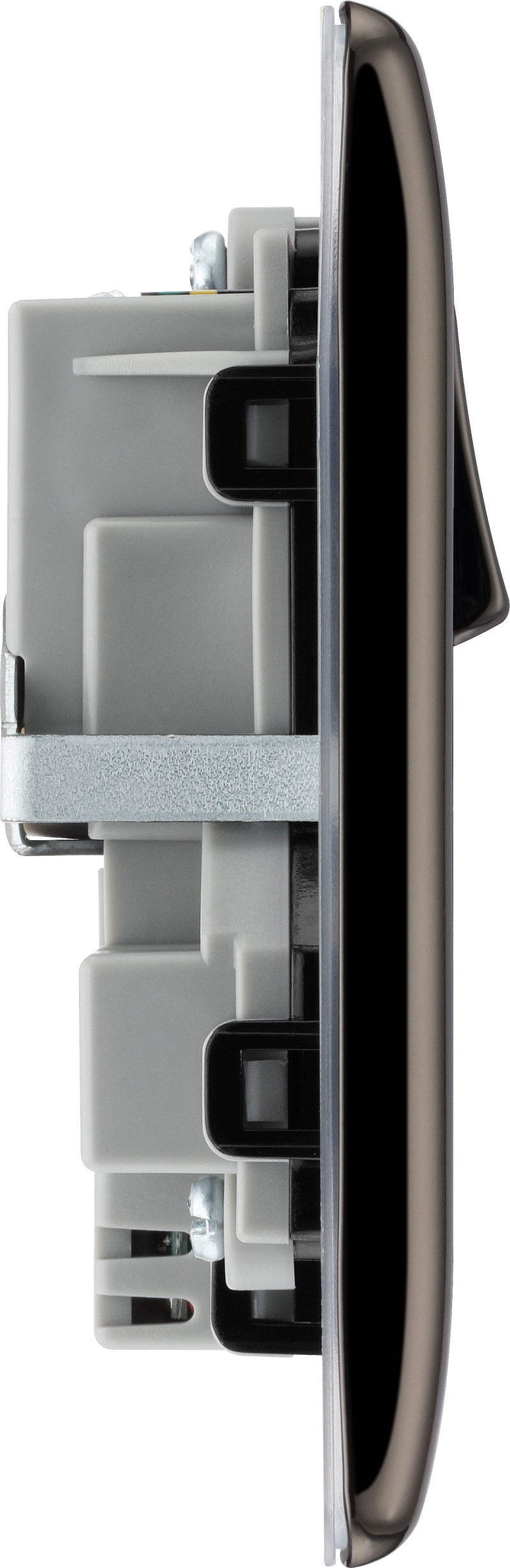 BG Electrical Nexus Metal Black Nickel - Double switched single pole, with USB A + C (12W)