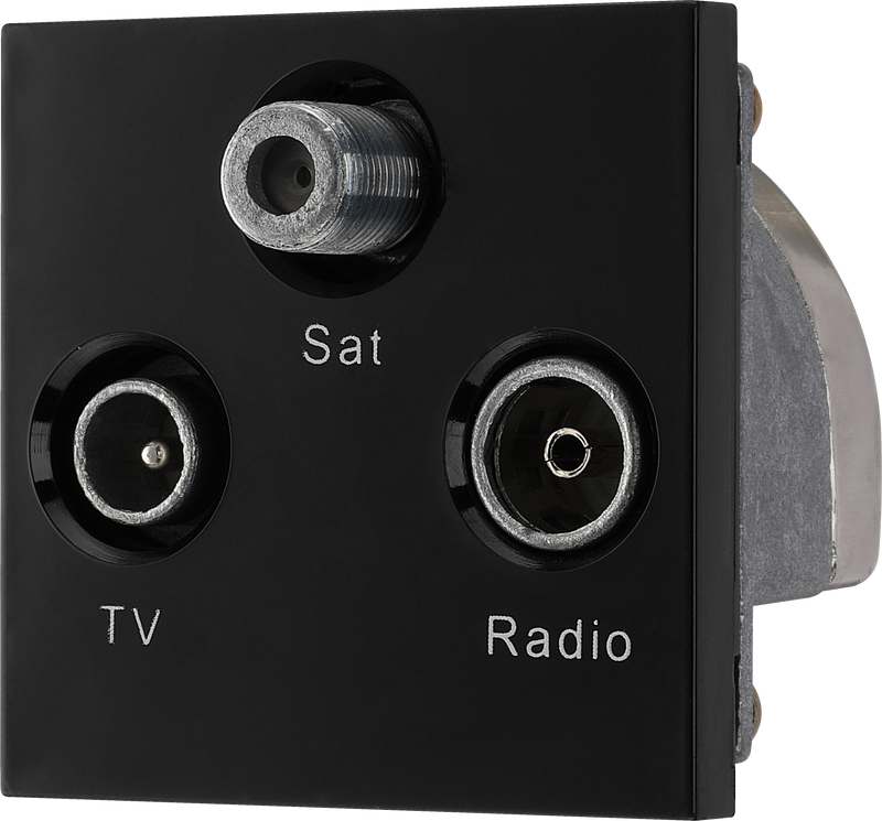 BG Electrical Euro Module - TV radio and satellite - TV IEC male, radio IEC female, satellite female