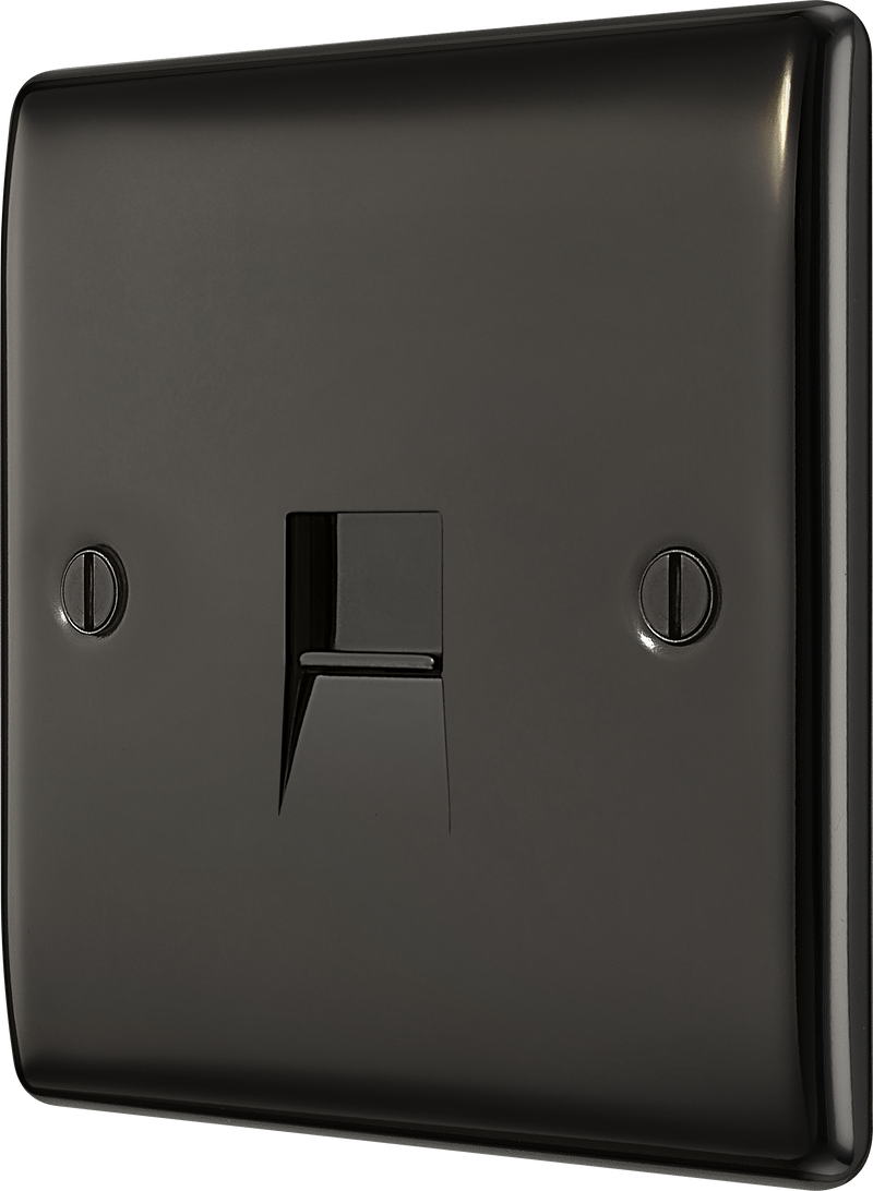 BG Electrical Nexus Metal Black Nickel - Single, telephone socket, secondary