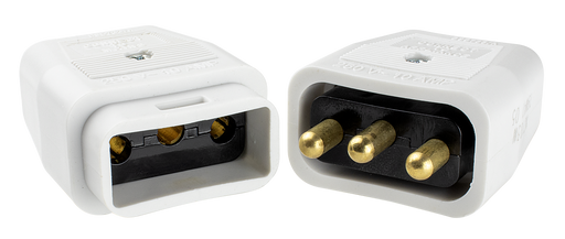 Masterplug Work - 3 Pin Connector, 10A, White