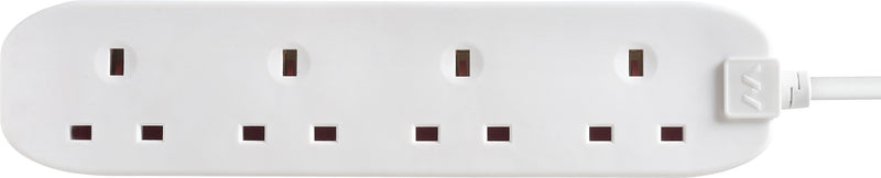 Masterplug Basic - 4 Sockets, 3m, 13A, White