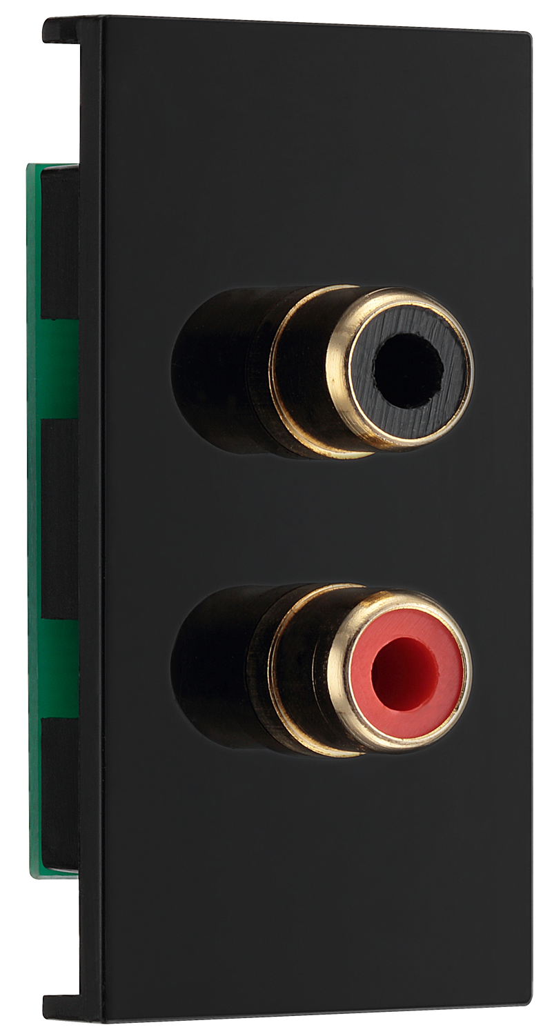 BG Electrical Euro Module - RCA x 2 outlet