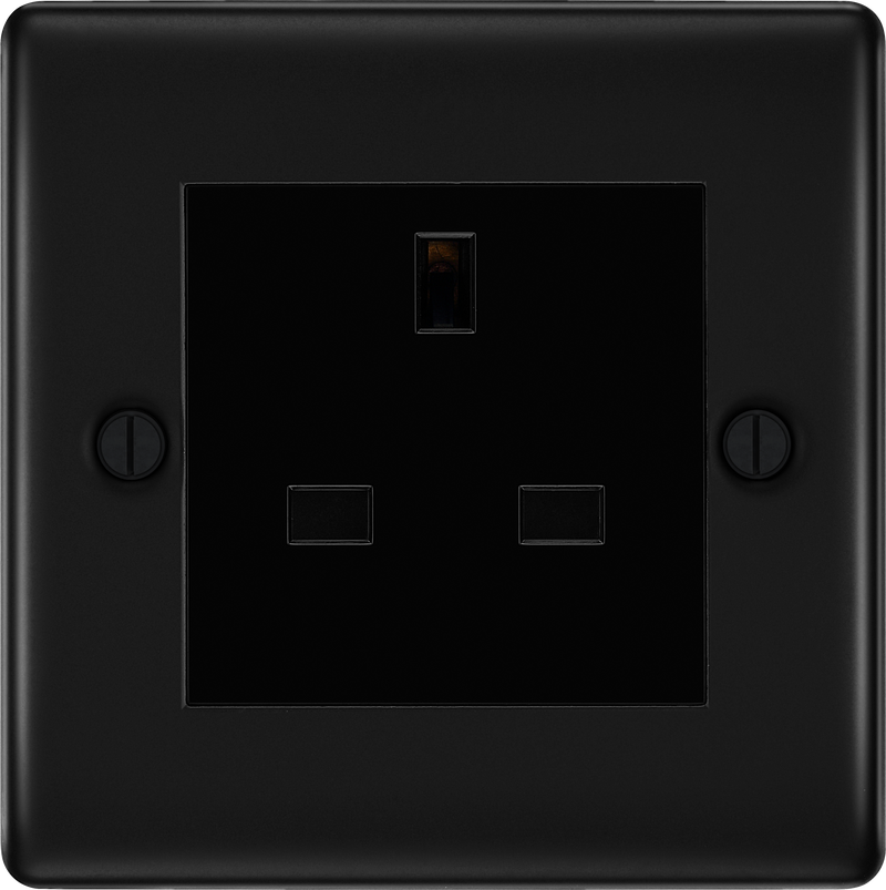 BG Electrical Nexus Metal Matt Black - Single unswitched, double pole