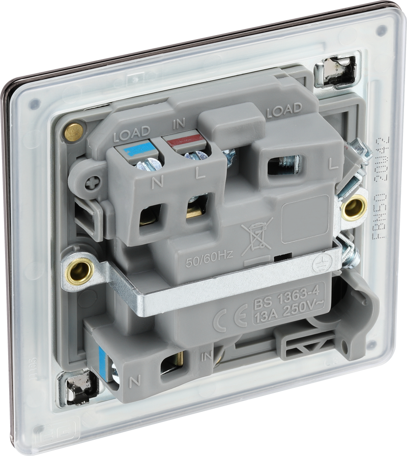 BG Electrical Flatplate Screwless Black Nickel - Switched and fused