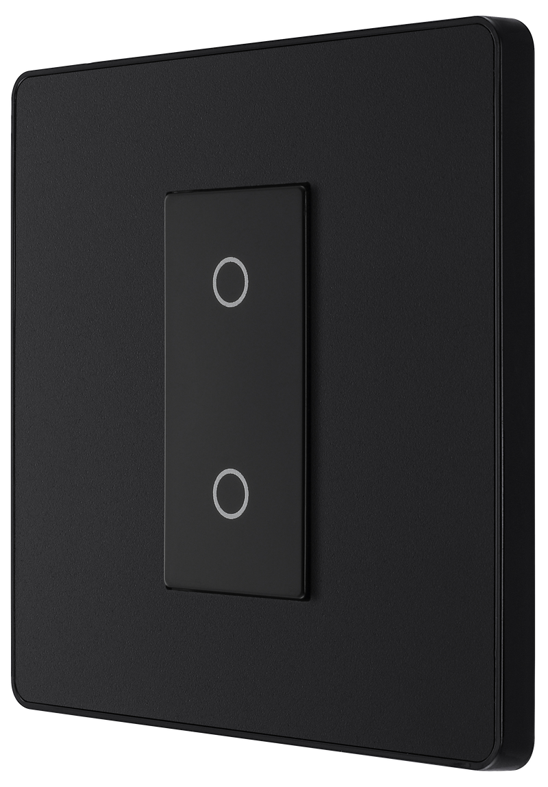 BG Electrical Evolve Matt Black - Single, 2 way touch, 200W, master