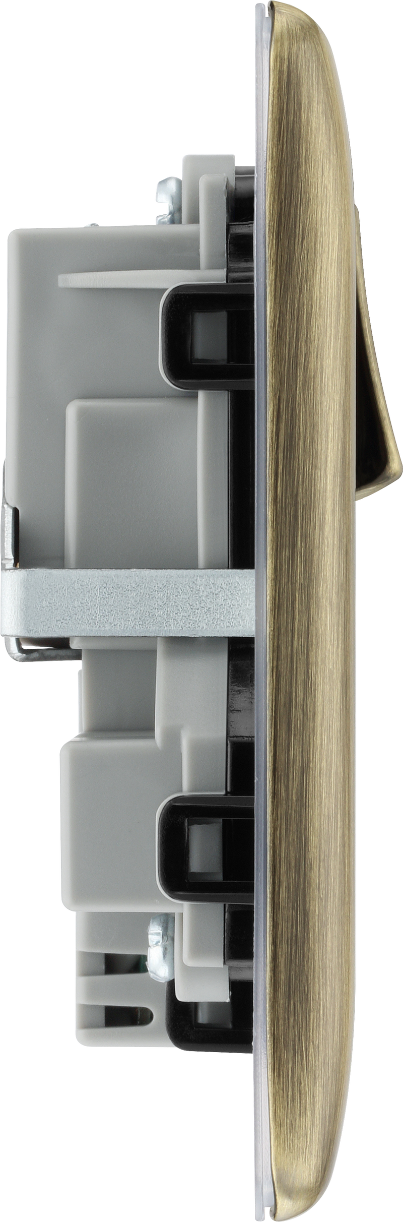BG Electrical Nexus Metal Antique Brass - Double switched single pole, with USB A + C (12W)