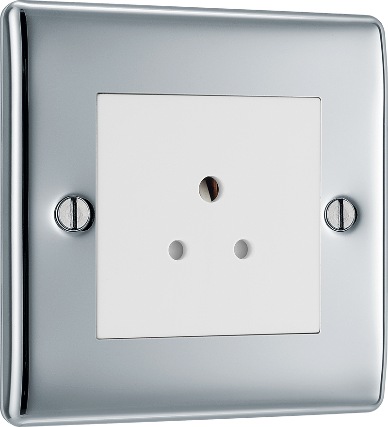 BG Electrical Nexus Metal Polished Chrome - 2A, Single, unswitched, round pin