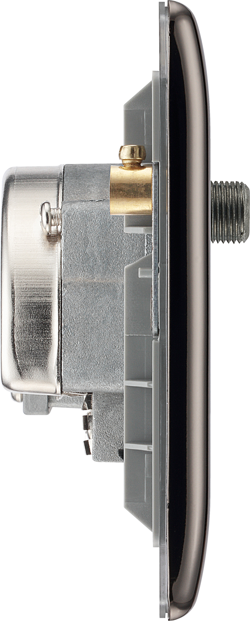 BG Electrical Nexus Metal Black Nickel - Triplex with BT outlet and co-axial return - screened