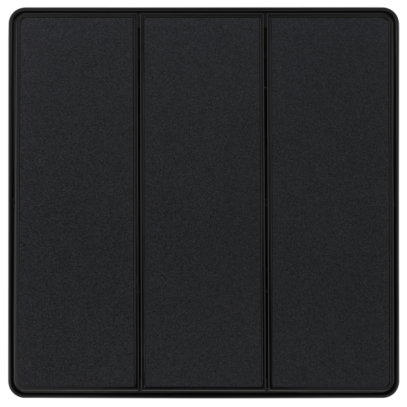 BG Electrical Evolve Matt Black - Triple, 2 way switch, edge rocker