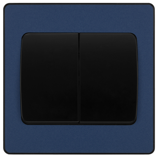 BG Electrical Evolve Matt Blue - Double, 2 way switch, wide rocker