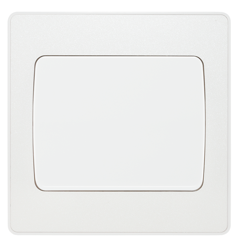 BG Electrical Evolve Pearlescent White - Single, 2 way switch, wide rocker