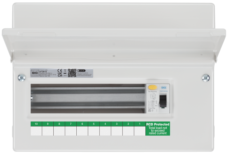 BG Circuit Protection Dual RCD - 12 module, 10 way, 100A Type A RCD