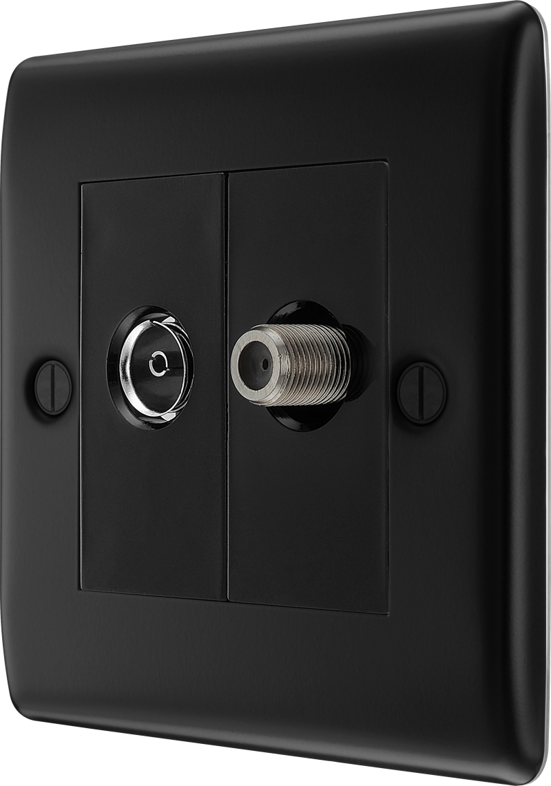 BG Electrical Nexus Metal Matt Black - Double satellite and co-axial