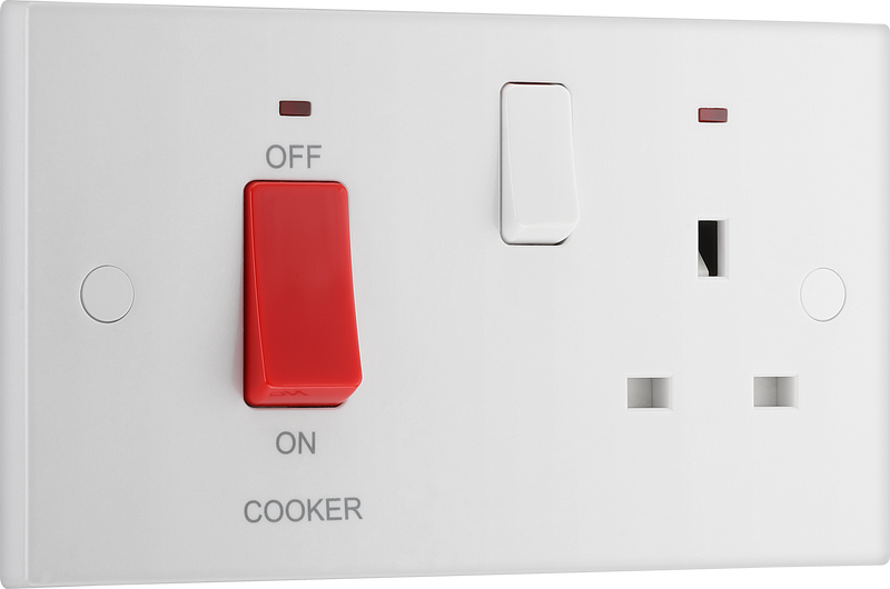 BG Electrical 900 Series - 45A double pole, with switched socket and indicators