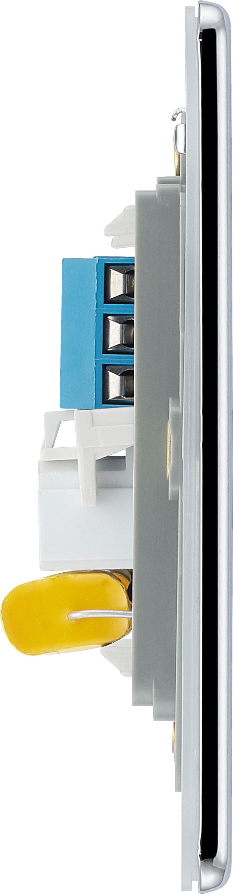 BG Electrical Flatplate Screwless Polished Chrome - Double, telephone socket, master