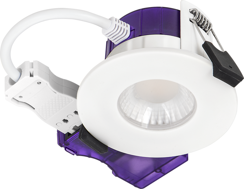 Luceco Ftype Ultra - FType Ultra Fire Rated Downlight 4W/6W 690lm Power Change & CCT Change 3000K / 4000K Dim2Warm Dimmable IP65 White - Flat