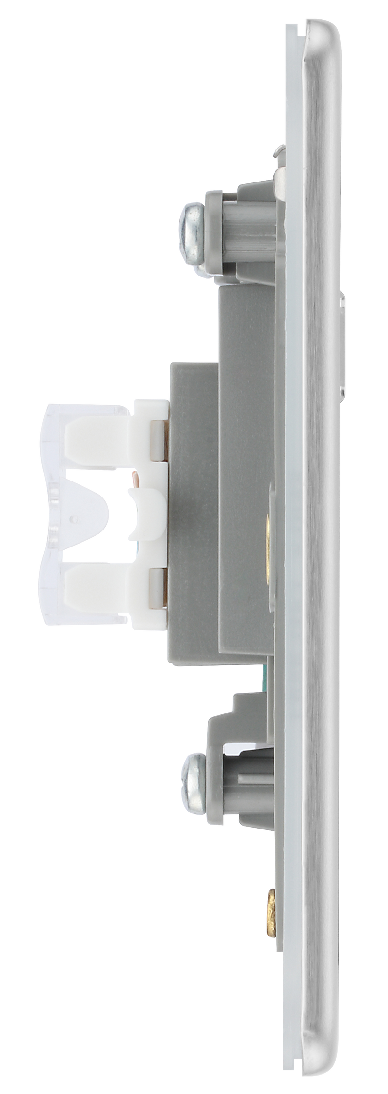 BG Electrical Flatplate Screwless Brushed Steel - Single, RJ45 data socket