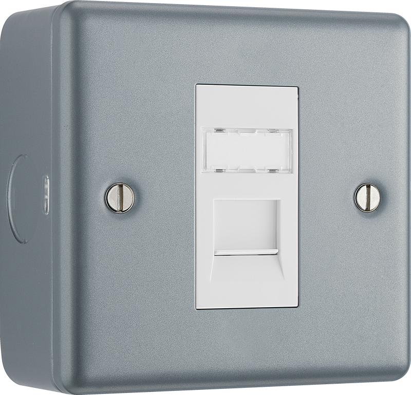 BG Electrical Metal Clad - Single, RJ45 telephone socket
