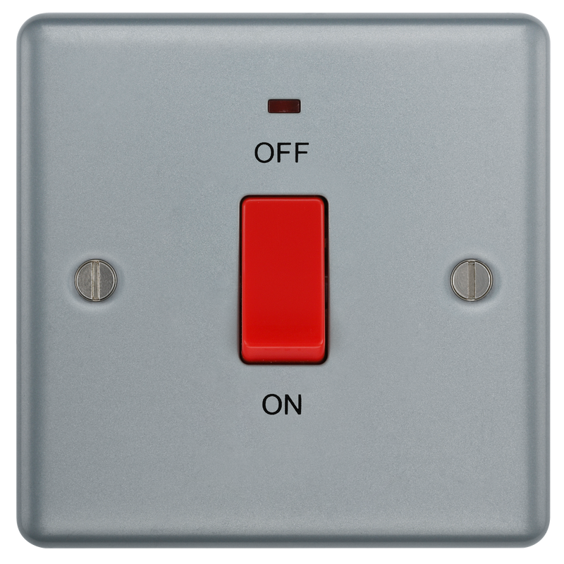 BG Electrical Metal Clad - 45A, double pole, single plate, with indicator
