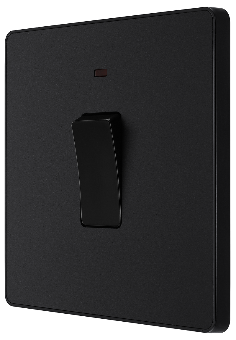 BG Electrical Evolve Matt Black - 20A, double pole, with indicator