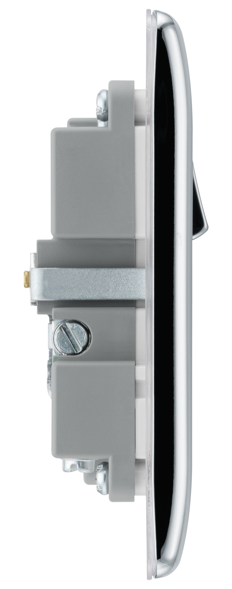 BG Electrical Nexus Metal Polished Chrome - Single, switched, single pole, with 1 x USB A + 1 x USB C