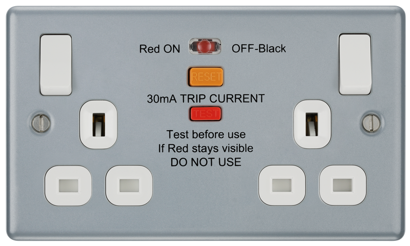 BG Electrical Metal Clad - Double switched, with integrated Type A RCD