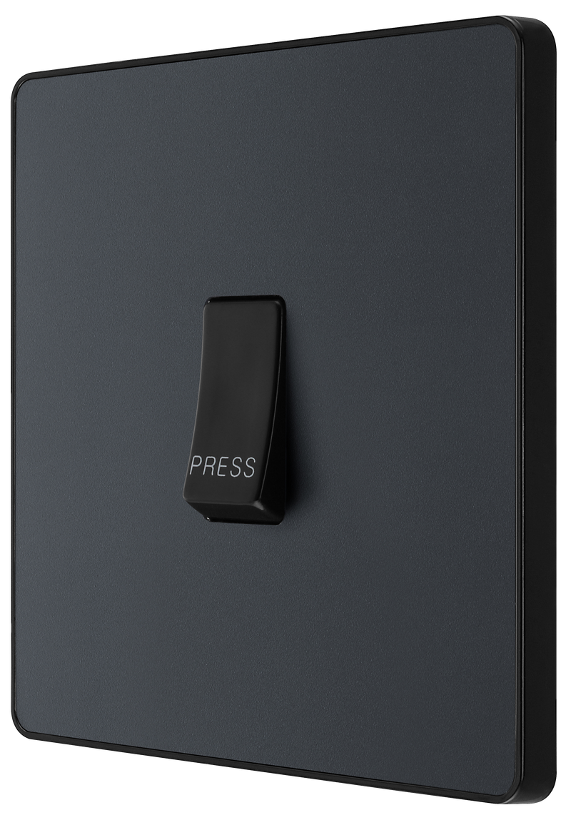 BG Electrical Evolve Matt Grey - Single, bell push switch
