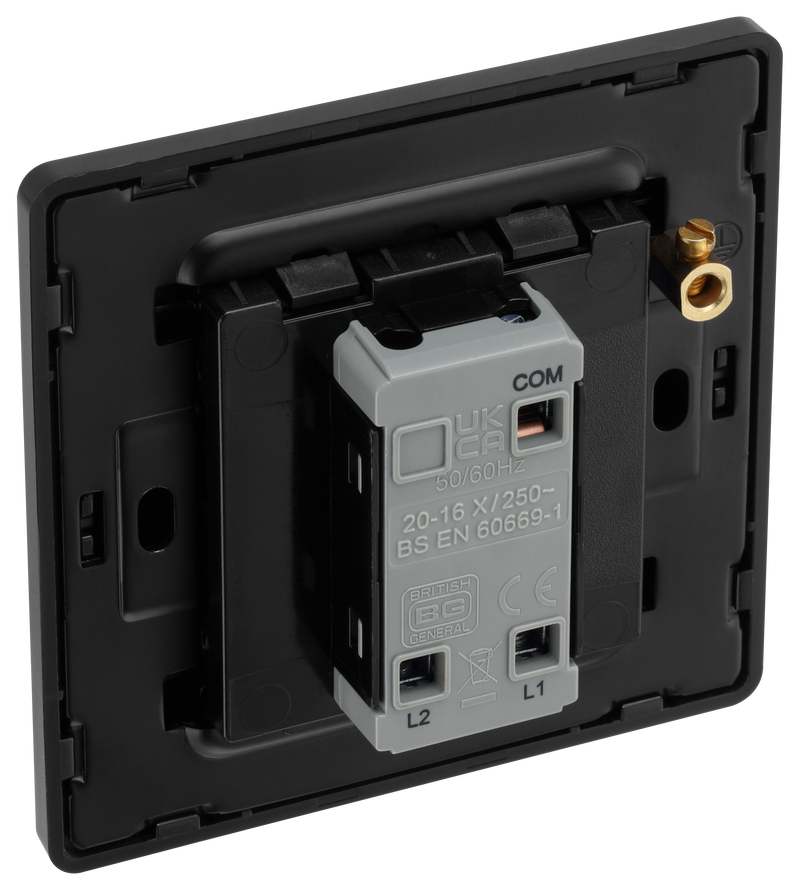 BG Electrical Evolve Matt Grey - Single, 2 way switch, edge rocker