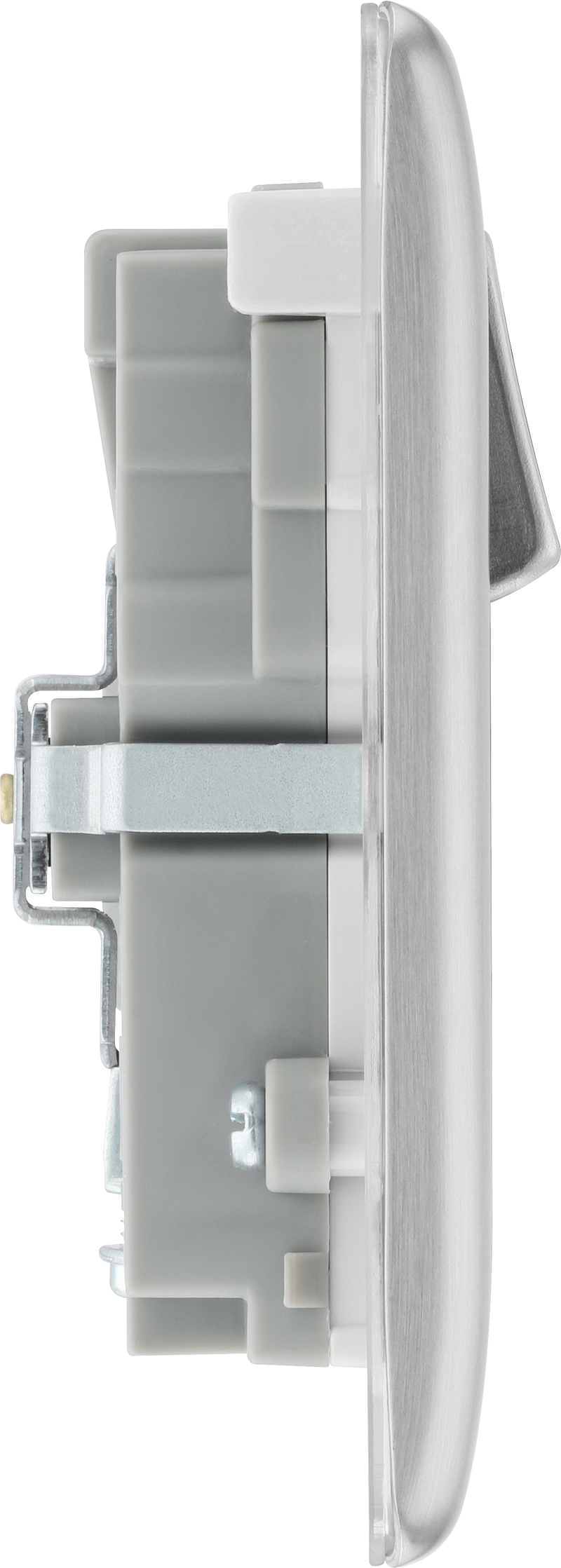 BG Electrical Nexus Metal Brushed Steel - Double switched single pole, with USB A + C (22W)
