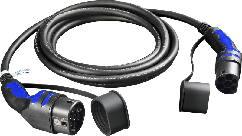 Sync Energy EV Cables - EV Charging Cable, Mode 3 Type 2, 22kW Three Phase - 5 Metres