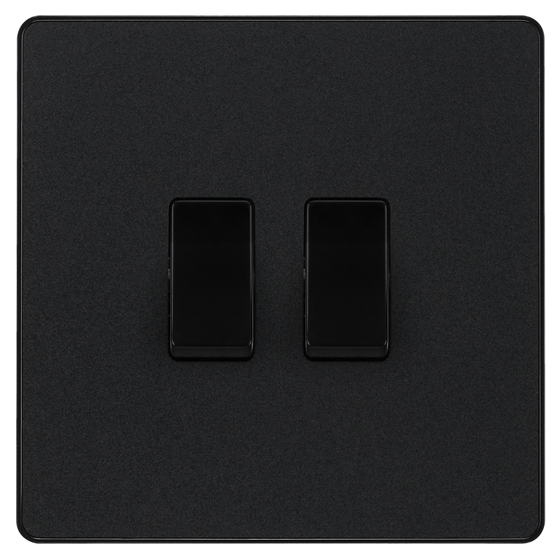 BG Electrical Evolve Matt Black - Double, 2 way switch