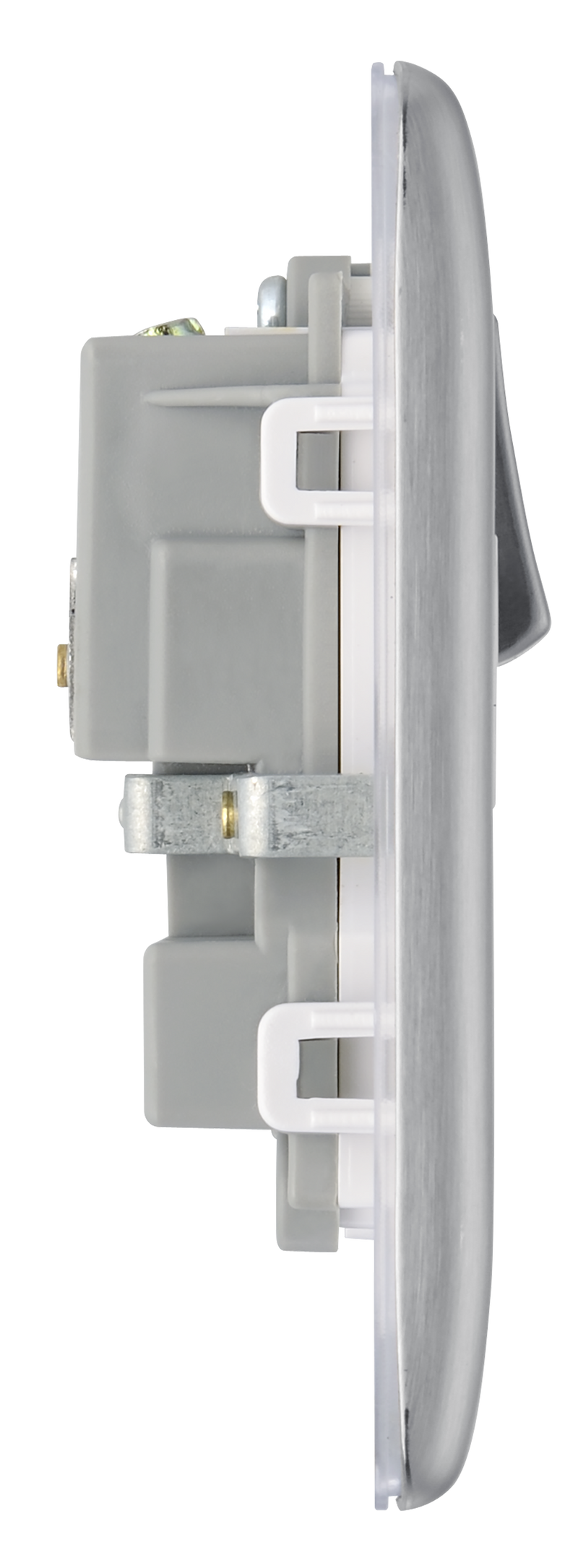 BG Electrical Nexus Metal Brushed Steel - Double, switched, double pole