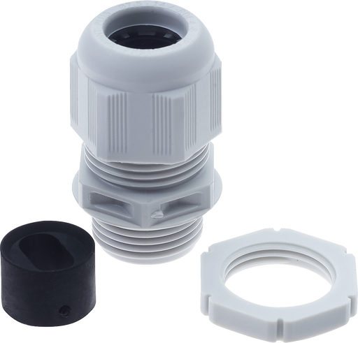BG Electrical Contractor - Grey plastic gland kit, 2.5- 4mm flat cable, cable insert and locknut