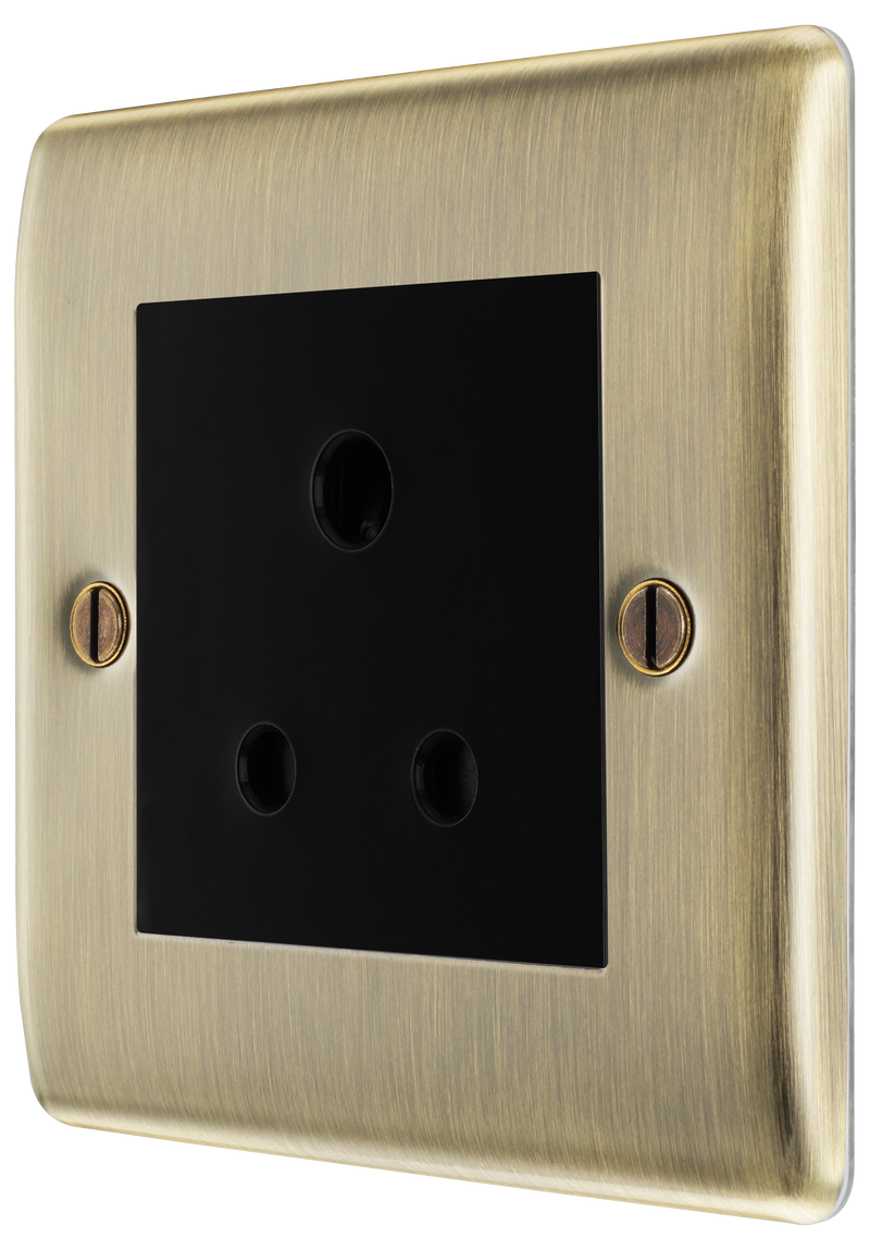 BG Electrical Nexus Metal Antique Brass - 5A, single, unswitched, round pin