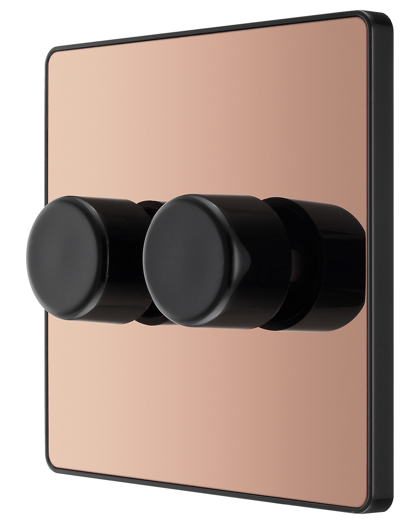 BG Electrical Evolve Polished Copper - Double, 2 way push 200W