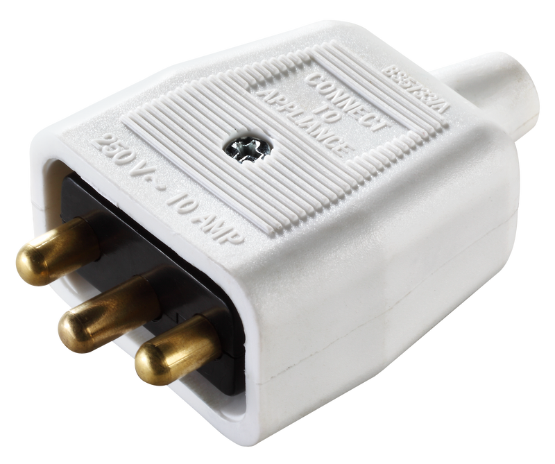 Masterplug Work - 3 Pin Connector, 10A, White