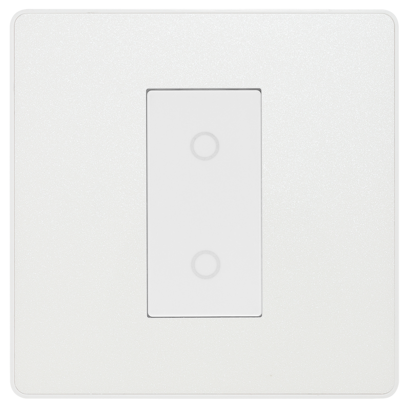 BG Electrical Evolve Pearlescent White - Single, 2 way touch, 200W, secondary