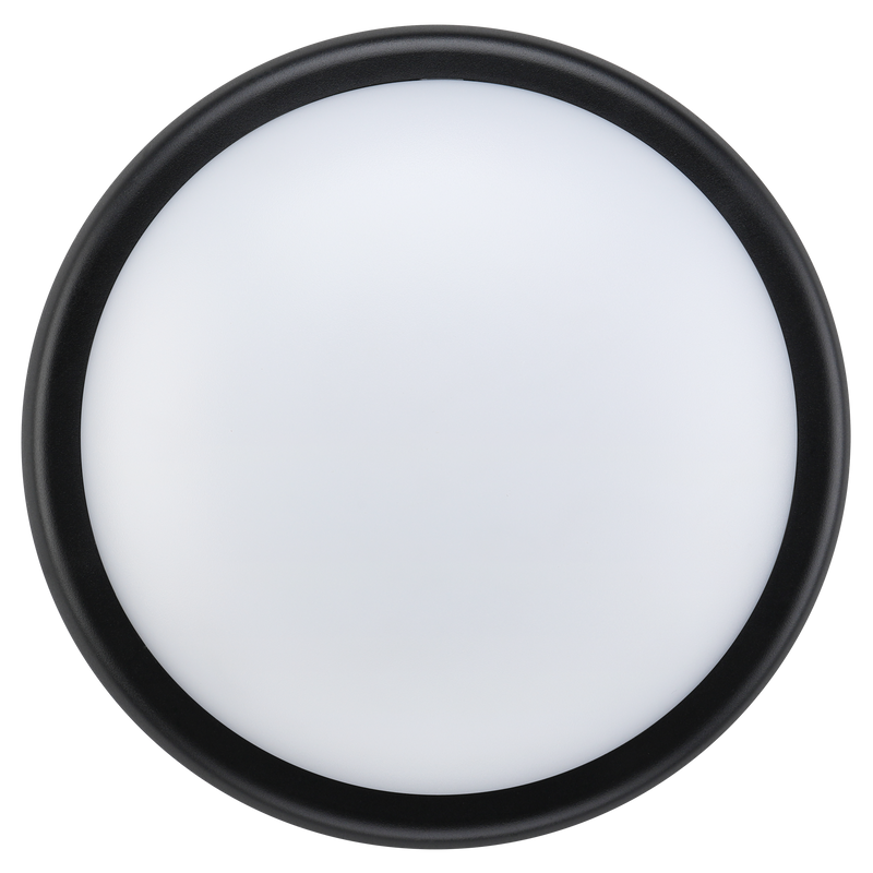 Luceco Ext Residential - Exterior residential bulkhead round 450lumens with white or black bezel