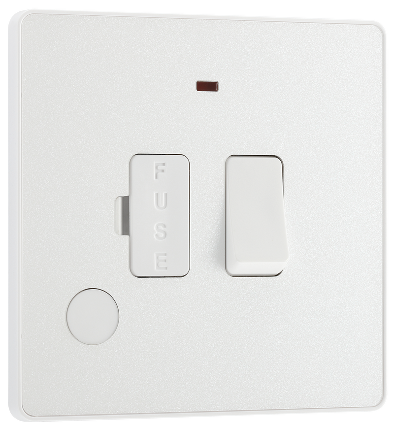 BG Electrical Evolve Pearlescent White - Switched and fused with indicator