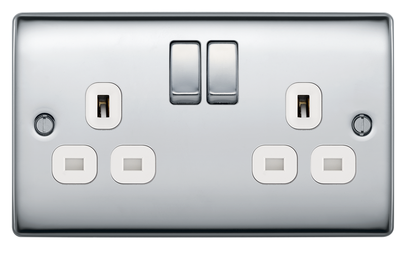 BG Electrical Nexus Metal Polished Chrome - Double, switched, double pole