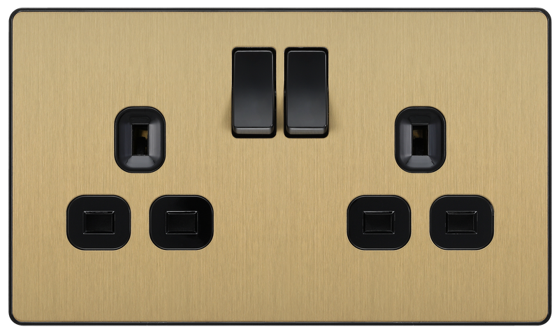 BG Electrical Evolve Satin Brass - Double, switched, single pole