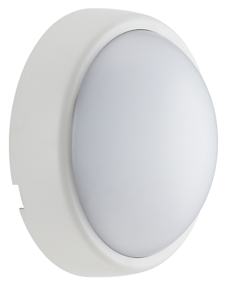 Luceco Ext Residential - Exterior residential bulkhead round 450lumens with white or black bezel