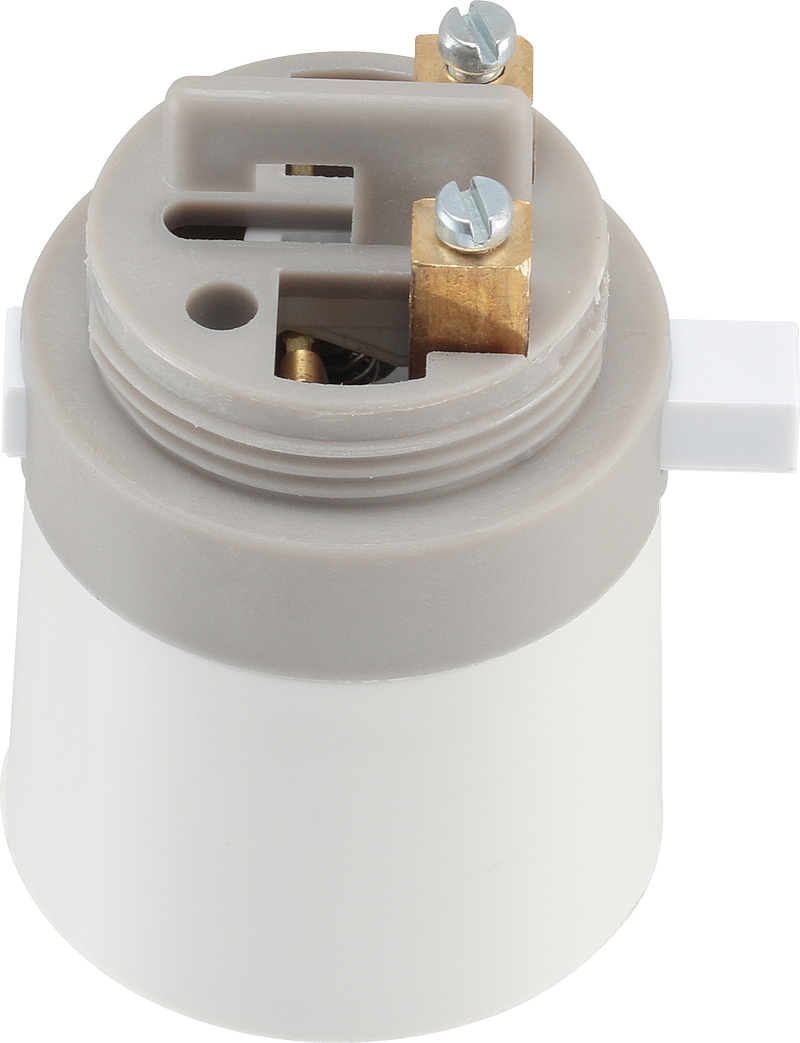 BG Electrical Ceiling Accessories - Push bar switched lamp holder, 0.5" 26 BSB threaded entry with short skirt