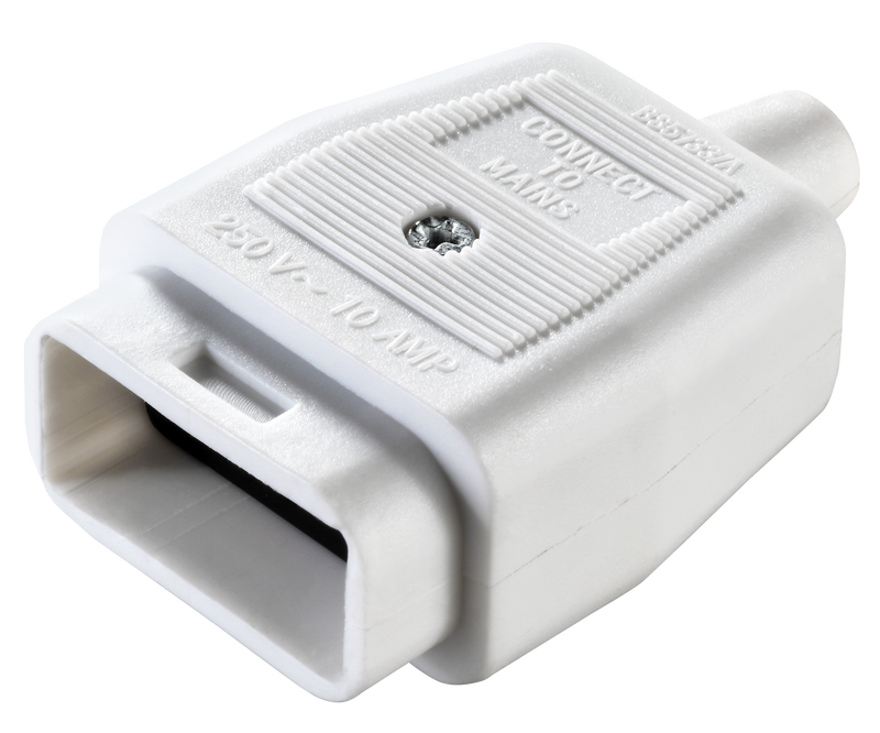 Masterplug Work - 3 Pin Connector, 10A, White