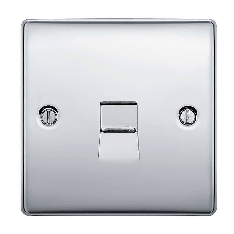 BG Electrical Nexus Metal Polished Chrome - Single, RJ11 telephone socket