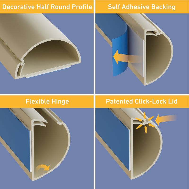 D-Line Trunking - 30x15mm Magnolia 2m Self Adhesive Length